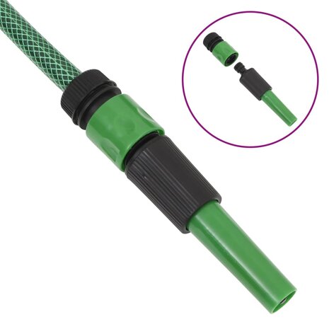 Tuinslang met koppelingsset 0,5&apos;&apos; 30 m PVC groen 7