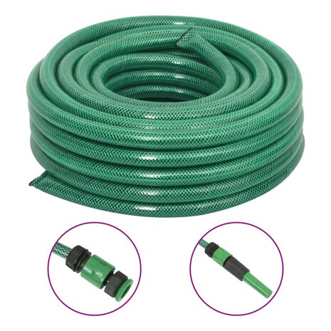 Tuinslang met koppelingsset 0,75&apos;&apos; 10 m PVC groen 1