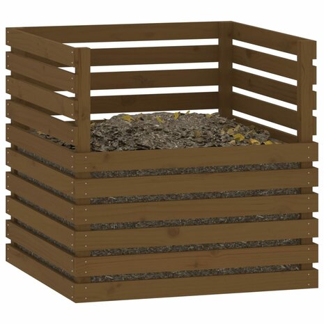 Compostbak 80x80x78 cm massief grenenhout honingbruin 4