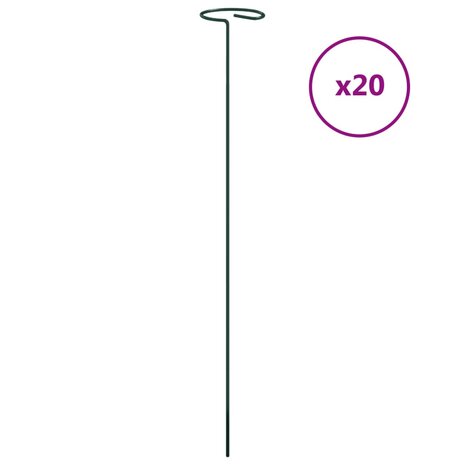 Plantenstaken 20 st 40 cm staal donkergroen 2