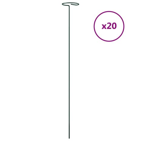 Plantenstaken 20 st 61 cm staal donkergroen 2