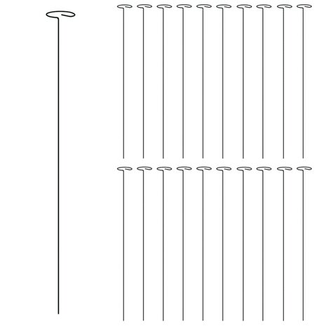 Plantenstaken 20 st 61 cm staal donkergroen 3