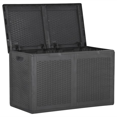 Tuinbox 180 L PP rattan zwart 2