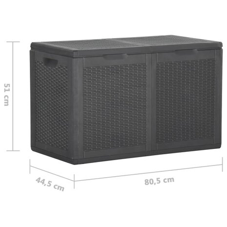 Tuinbox 180 L PP rattan zwart 8