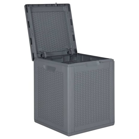 Tuinbox 90 L PP rattan grijs 3