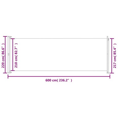 Tuinscherm uittrekbaar 220x600 cm rood 8