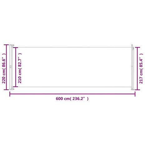 Tuinscherm uittrekbaar 220x600 cm bruin 9