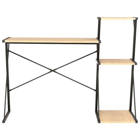 Bureau met schap 116x50x93 cm zwart en eikenkleurig 2