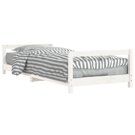 Kinderbedframe 90x200 cm massief grenenhout wit 2