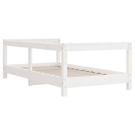 Kinderbedframe 70x140 cm massief grenenhout wit 6