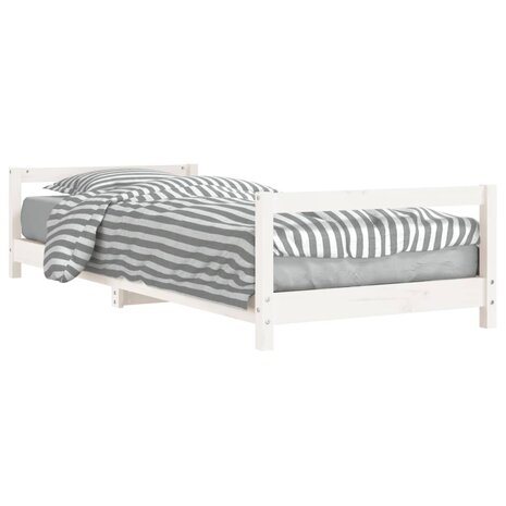 Kinderbedframe 90x190 cm massief grenenhout wit 2