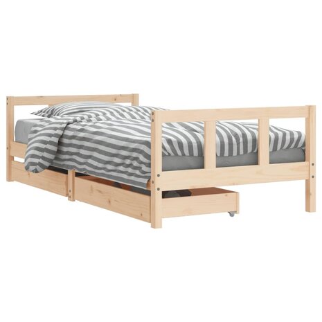 Kinderbedframe met lades 90x190 cm massief grenenhout 2