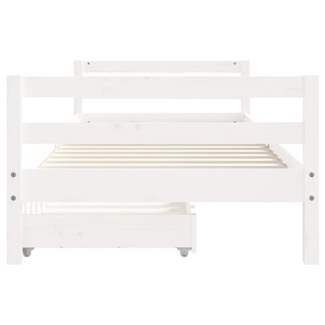 Kinderbedframe met lades 80x200 cm massief grenenhout wit 5