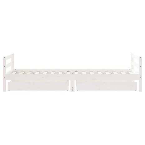 Kinderbedframe met lades 80x200 cm massief grenenhout wit 6