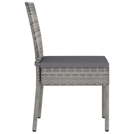 Tuinstoelen 4 st poly rattan grijs 3