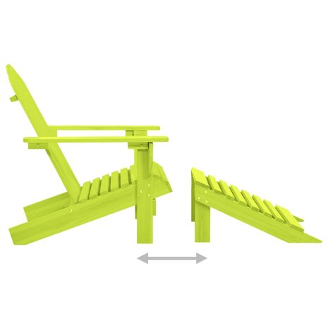 Tuinstoel Adirondack met voetenbank massief vurenhout groen 5