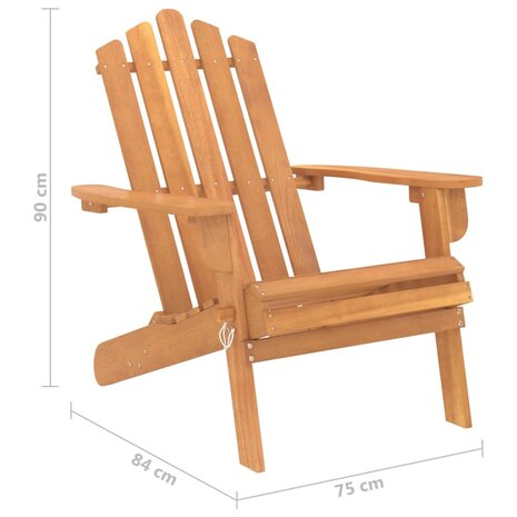 Adirondack tuinstoel met voetensteun massief acaciahout 9