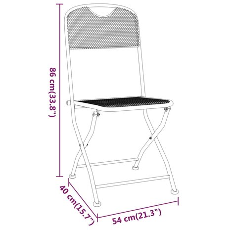 Tuinstoelen inklapbaar 2 st metaalgaas antracietkleurig 7