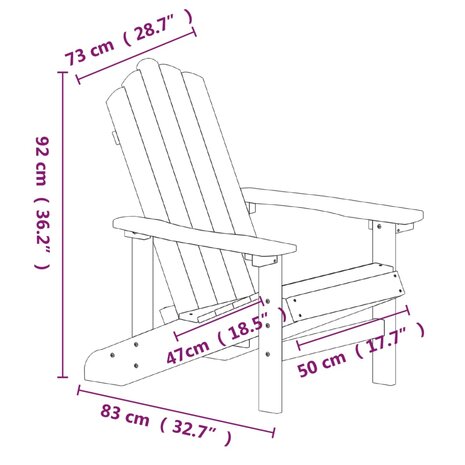 Tuinstoel Adirondack HDPE aquablauw 7