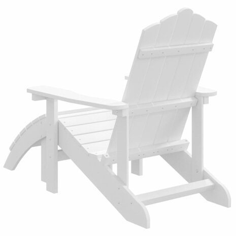 Tuinstoel Adirondack met voetenbank HDPE wit 5