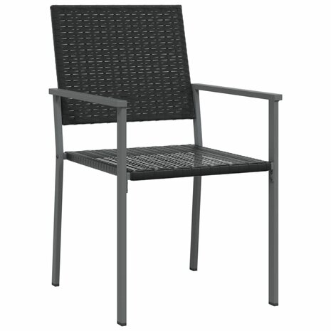 Tuinstoelen 4 st 54x62,5x89 cm poly rattan zwart 3