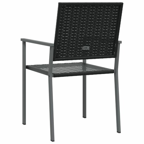 Tuinstoelen 4 st 54x62,5x89 cm poly rattan zwart 6