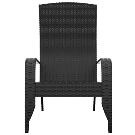 Tuinstoel Adirondack poly rattan zwart 3