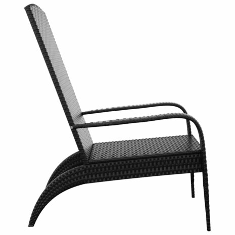 Tuinstoel Adirondack poly rattan zwart 4