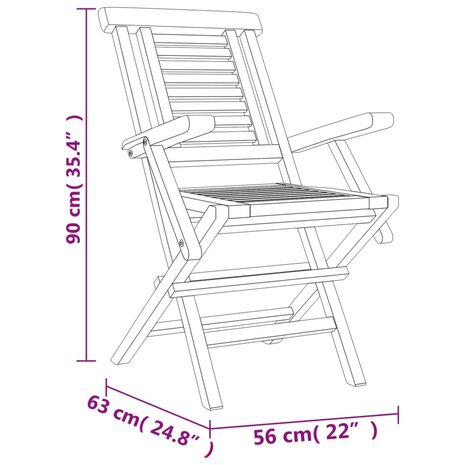 Tuinstoelen 2 st inklapbaar 56x63x90 cm massief teakhout 8