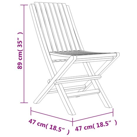 Tuinstoelen inklapbaar 2 st 47x47x89 cm massief teakhout 8