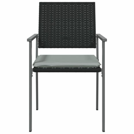 Tuinstoelen 2 st met kussens 54x62,5x89 cm poly rattan zwart 4