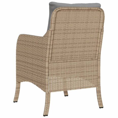 Tuinstoelen 2 st met kussens poly rattan gemengd beige 7