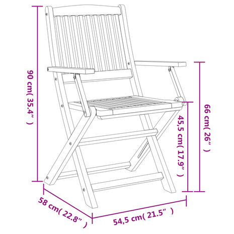 Tuinstoelen 2 st inklapbaar 58x54,5x90 cm massief acaciahout 10