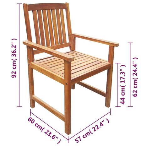 Tuinstoelen 2 st massief acaciahout bruin 6