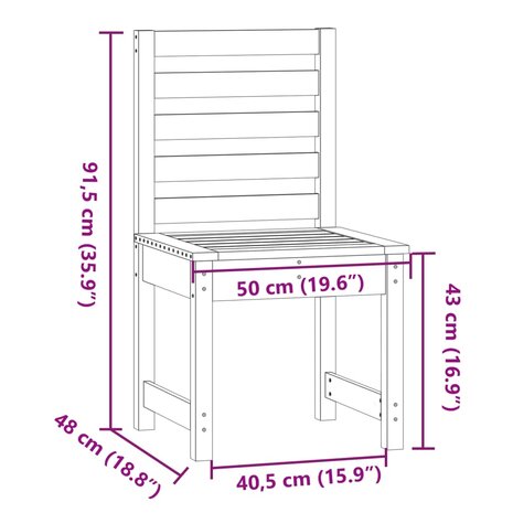 Tuinstoelen 2 st 50x48x91,5 cm massief grenenhout 8