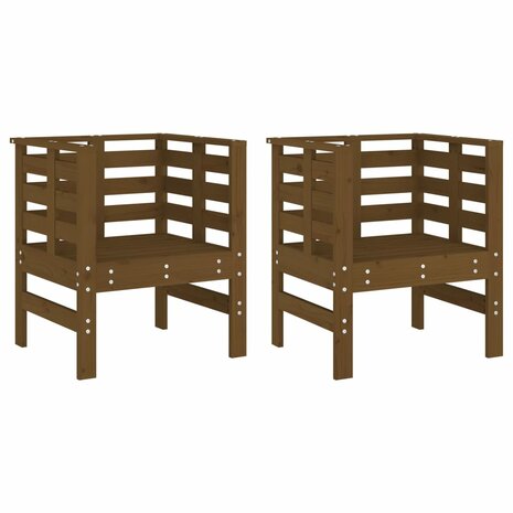 Tuinstoelen 2 st 61,5x53x71 cm massief grenenhout honingbruin 2