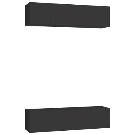 Tv-meubelen 4 st 60x30x30 cm bewerkt hout zwart 2