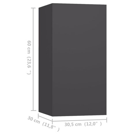 Tv-meubelen 4 st 30,5x30x60 cm bewerkt hout grijs 5