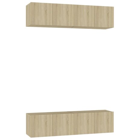 Tv-meubelen 4 st 60x30x30 cm bewerkt hout sonoma eikenkleurig 2