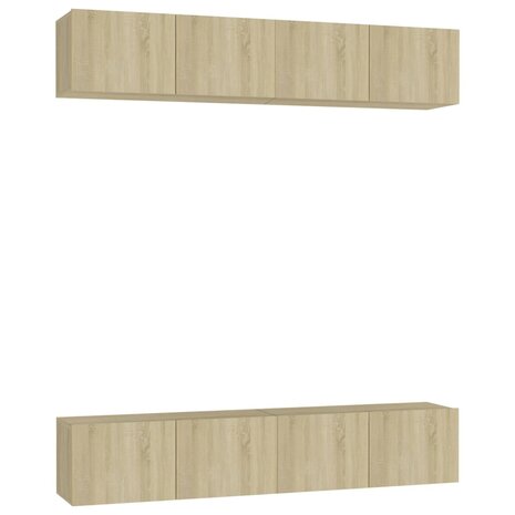 Tv-meubelen 4 st 80x30x30 cm spaanplaat sonoma eikenkleurig 2