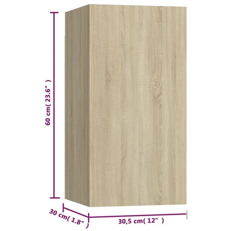 Tv-meubelen 7 st 30,5x30x60 cm bewerkt hout sonoma eikenkleurig 7