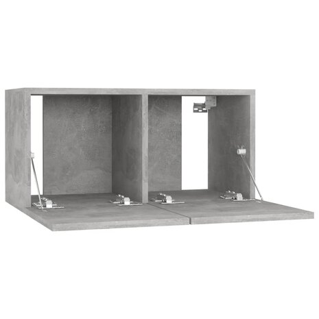 Tv-meubelen 4 st 60x30x30 cm bewerkt hout betongrijs 5