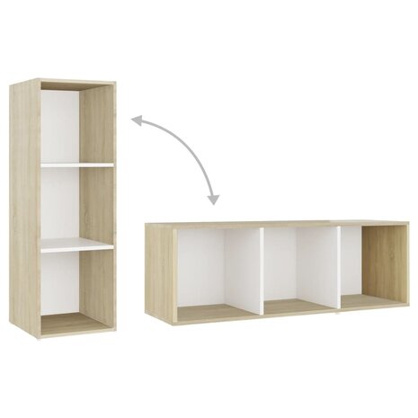 Tv-meubelen 2st 107x35x37 cm bewerkt hout wit sonoma eikenkleur 7