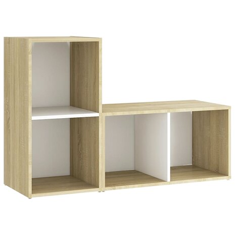 Tv-meubelen 2 st 72x35x36,5 cm bewerkt hout wit sonoma eiken 2