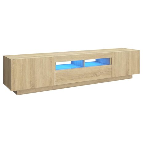 Tv-meubel met LED-verlichting 180x35x40 cm sonoma eikenkleurig 2