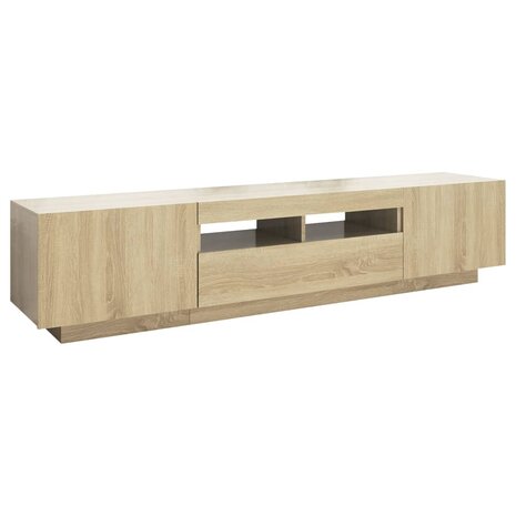 Tv-meubel met LED-verlichting 180x35x40 cm sonoma eikenkleurig 7