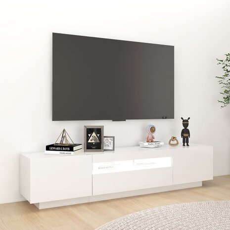 Tv-meubel met LED-verlichting 180x35x40 cm hoogglans wit 5