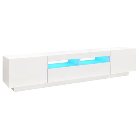 Tv-meubel met LED-verlichting 200x35x40 cm wit 2