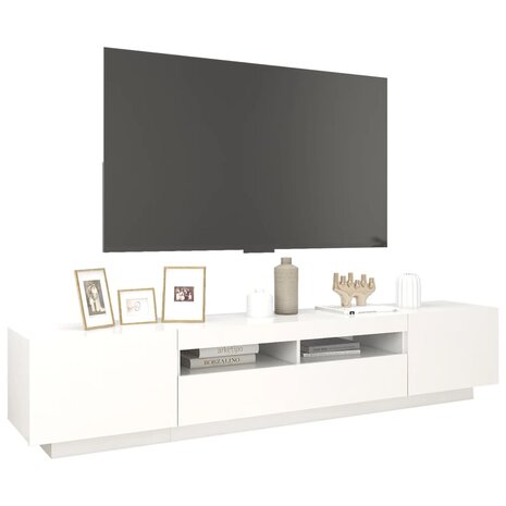 Tv-meubel met LED-verlichting 200x35x40 cm wit 6