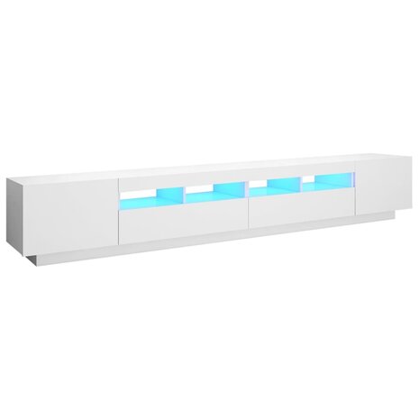 Tv-meubel met LED-verlichting 260x35x40 cm wit 2